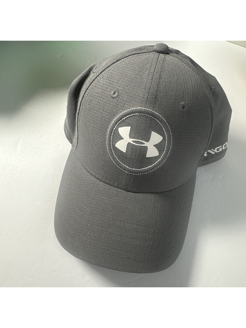 Under Armour Golf Hat Gray L/XL Stretch Fit UA Logo Performance Cap